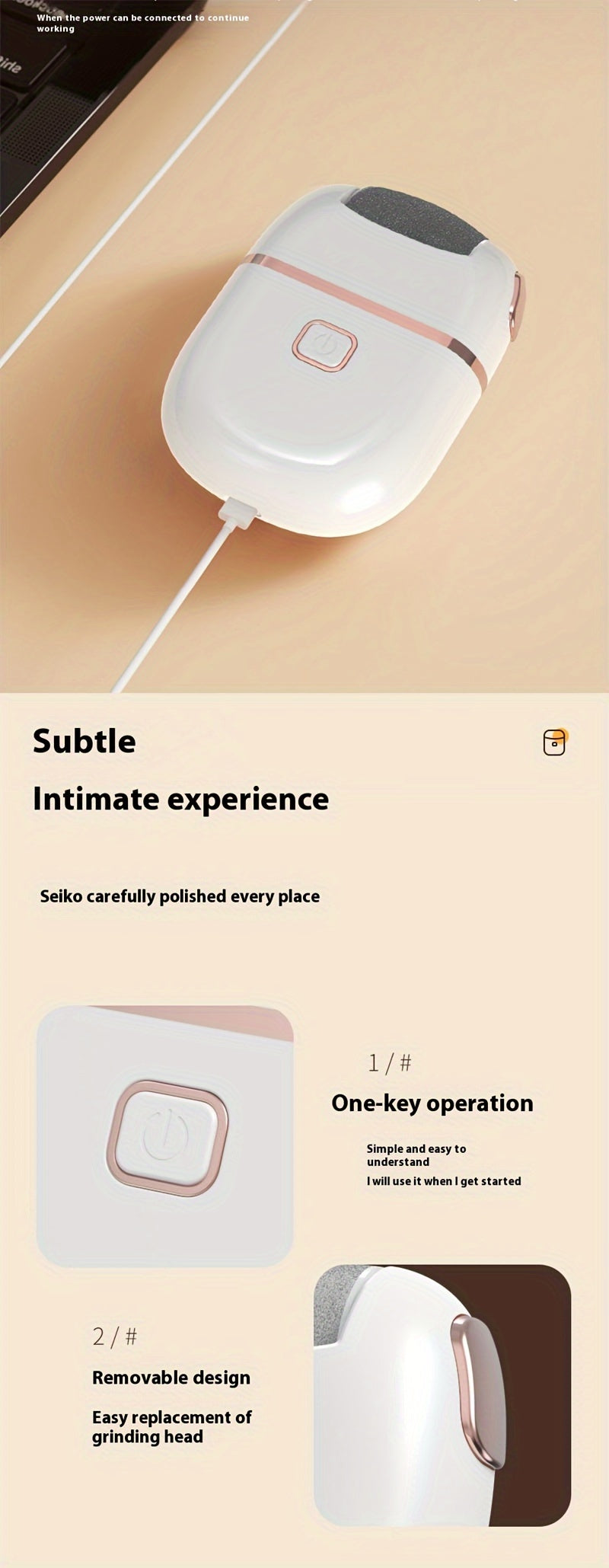 Rechargeable Electric Remover Kit with 3 Interchangeable Heads, Portable Pedicure Tools for Smooth and Soft Feet, Professional Foot Care Solution. Store ARBELLA'S