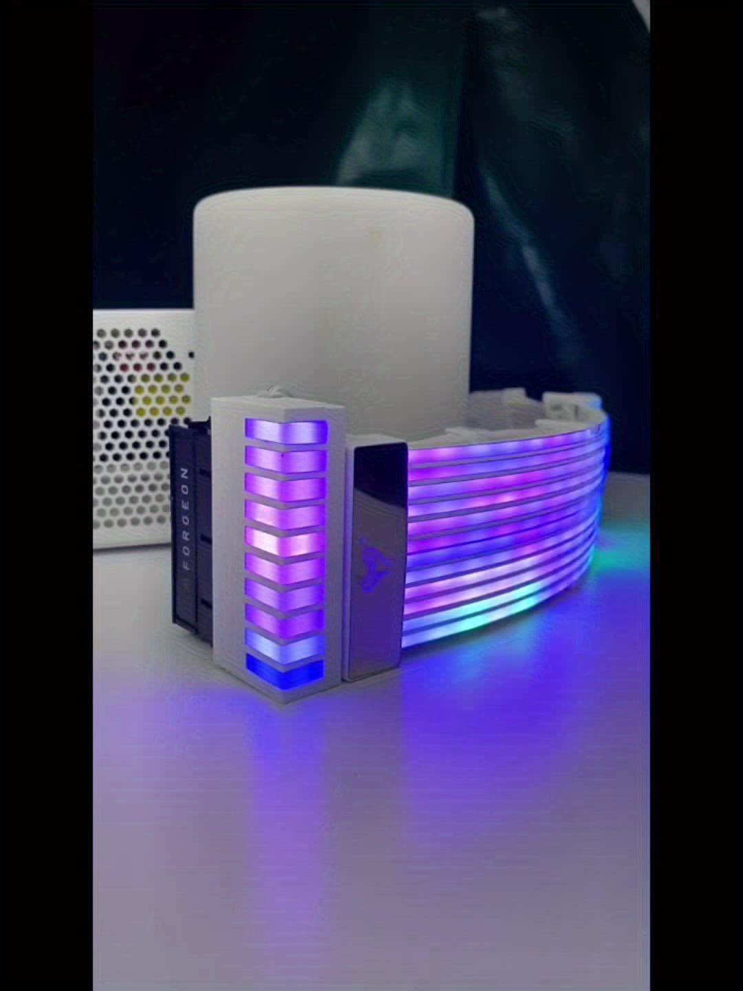 ARGB Rainbow ATX 24-Pin 90 Degree Power Connector 5V 3 Pin Power Adapter For Computer Motherboard ATX Power Supply-1 Pack STORE ARBELLA'S