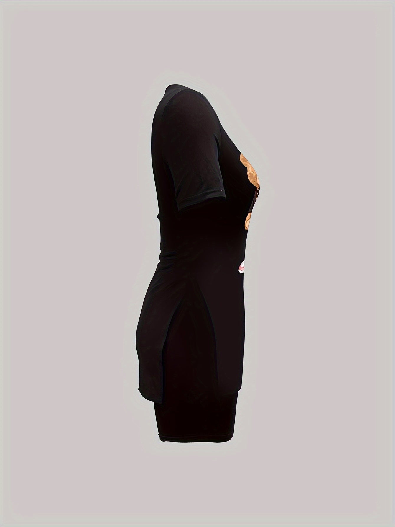 Teddy Bear Print Two Piece Set, Short Sleeves Crew Neck T-shirt & Skinny High Waist Leggings, Women's Clothing STORE ARBELLA'S