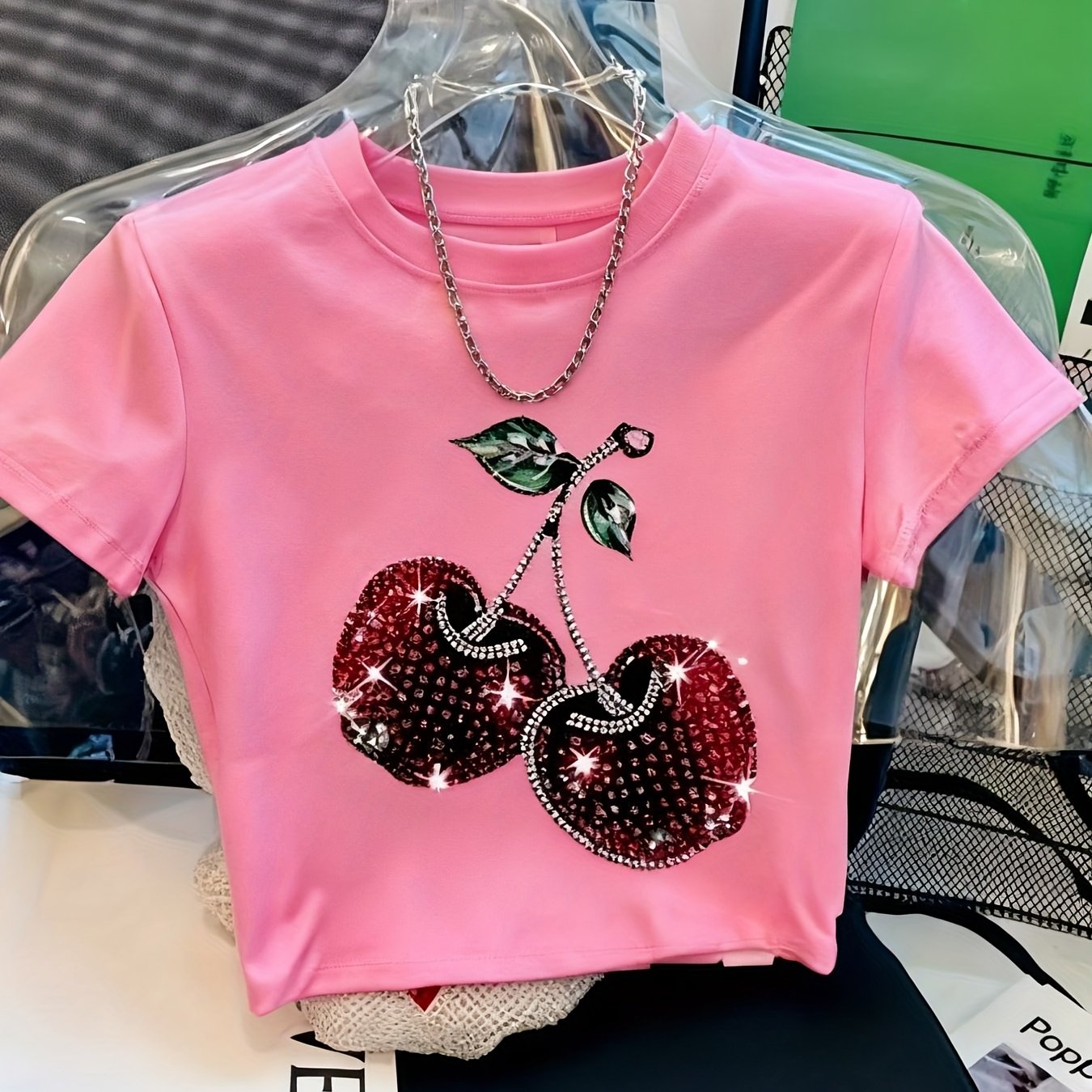 Print Cropped Women'S T-shirt, Lightweight And Breathable, Fashionable And Trendy. Store ARBELLA'S