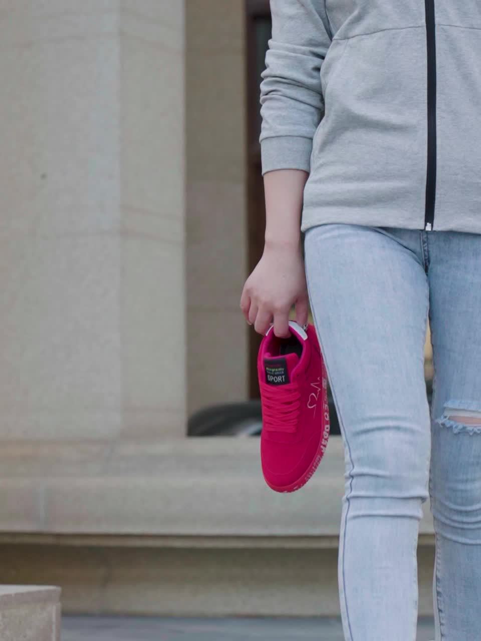 Casual Breathable Mid-Top Fashion Sneakers for Women with Heart Pattern, Lace-Up Closure, Mesh Inner, Rubber Sole - Fall Season Comfort Shoes from Quanzhou STORE ARBELLA'S