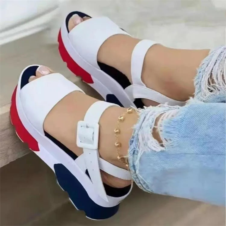 Women Sandals New Heels Woman Platform Wedges Shoes Ladies Summer Sandals Buckle Non-slip Beach Sandals Plus Size 35~43 store Arbellas