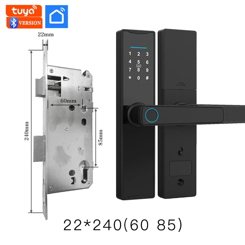 New Smart Door Lock With Tuya APP Digital Electronic Lock Smart Home Wooden Door Lock Biometric Fingerprint Store ARBELLA'S