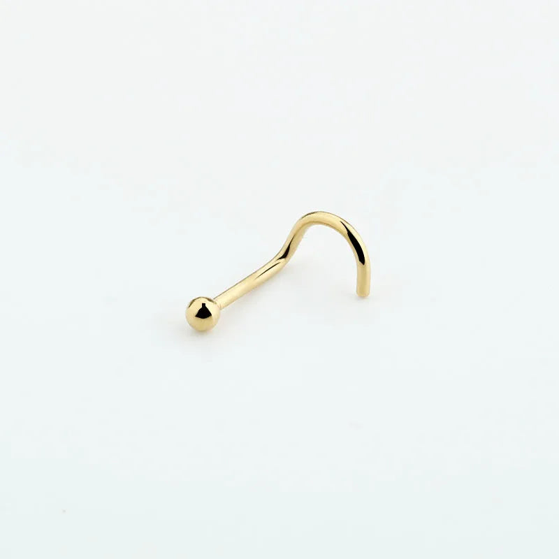 1Pc Titanium Steel Nose Piercing 0.8mm 20G Bar Black Gold Color L Nose Studs Ring Nostril Nariz Earring Body Jewelry Man Women store Arbellas