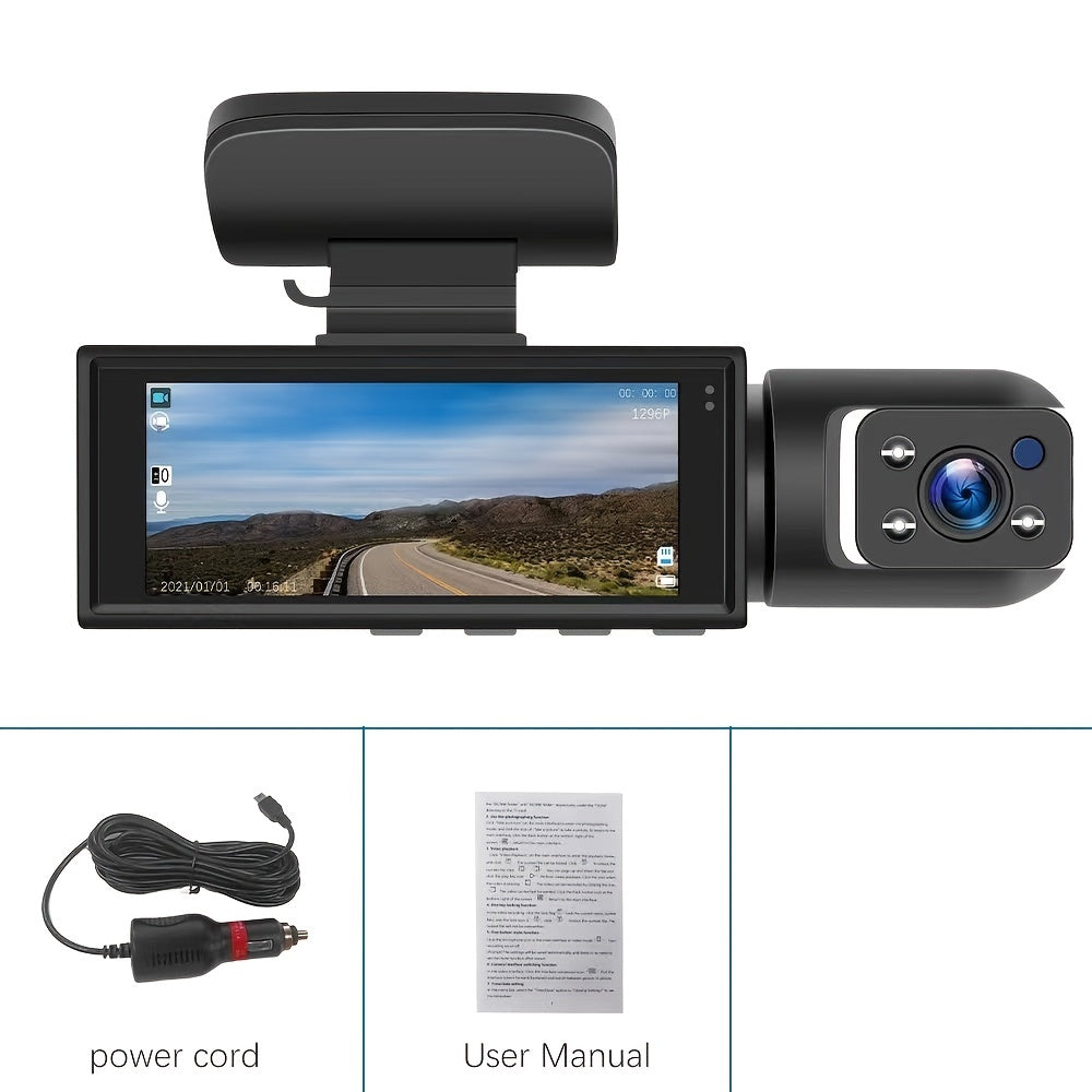 High-definition Front And Rear Dual-lens Car-mounted Driving Recorder With 3.16-inch IPS High-definition Screen STORE ARBELLA'S