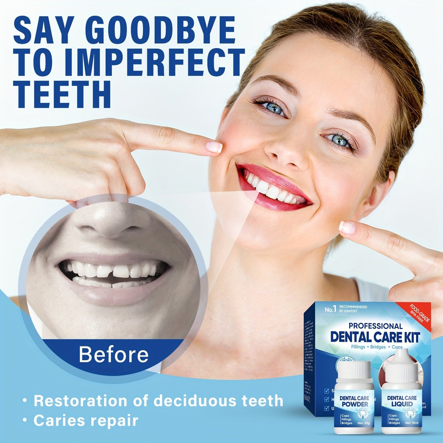 Diy Dental Restoration Kit, Moldable Tooth Filler, Eco-Friendly Temporary Fix, Easy Home Use STORE ARBELLA'S