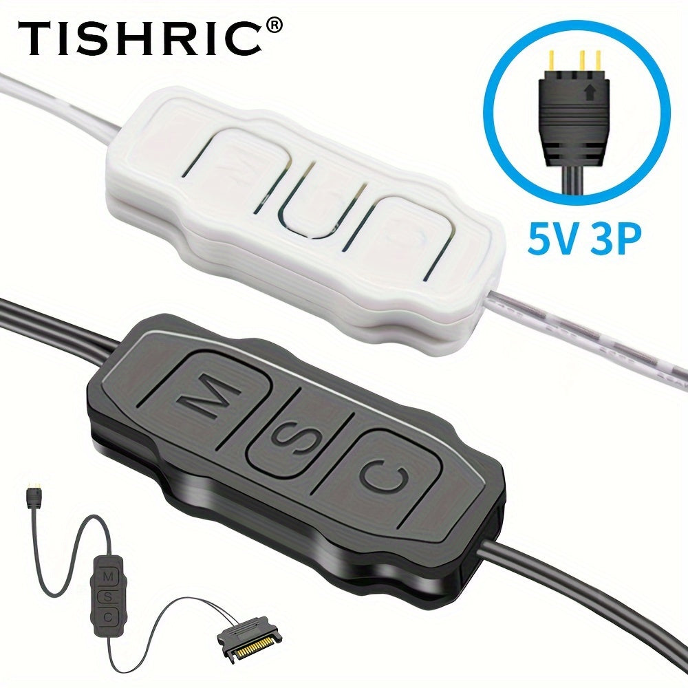5V 3 Pin ARGB Controller Cable - Advanced RGB Lighting Control, Seamless Sync, Compact Handheld Operation, and Extended Lengthen Cable - Universally Compatible for Customizing Cooling Fan Light Strips STORE ARBELLA'S