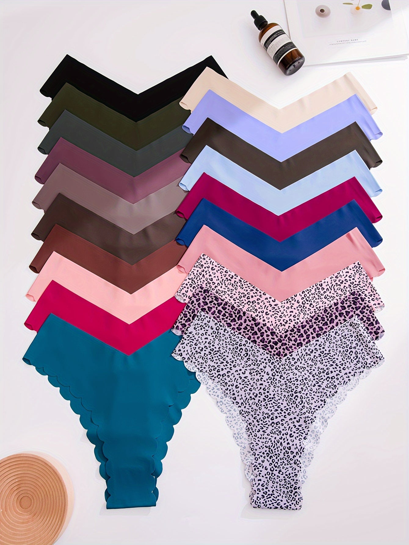 20pcs Seamless Scallop Trim Bikini Briefs - Ultra-Comfortable, Moisture-Wicking, Elastic Intimates - Lustrous Softness, Stretch-to-Fit Womens Lingerie Set STORE ARBELLA'S