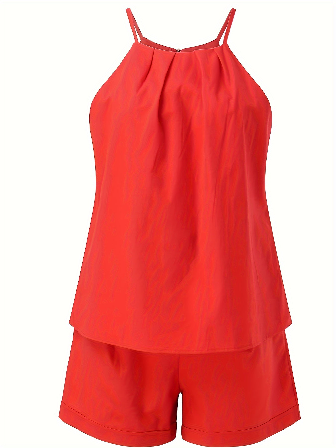 Chic Solid Color Womens Two-piece Set - Comfortable Sleeveless Top & Trendy Pocket Shorts Outfit for Casual Days - Versatile Wardrobe Essential STORE ARBELLA'S