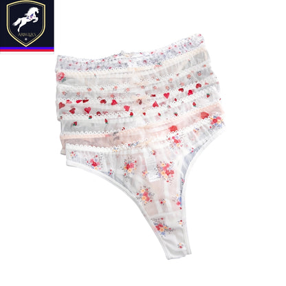 Soft & Comfy 7pcs Floral Print Stretchy Thongs - Women's Intimate Lingerie & Underwear Store ARBELLA'S