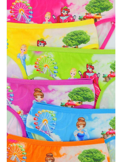 Girl's 12 Pack Of Colorful Princess Print Cute Stretch Bikini Panty Briefs Store ARBELLA'S