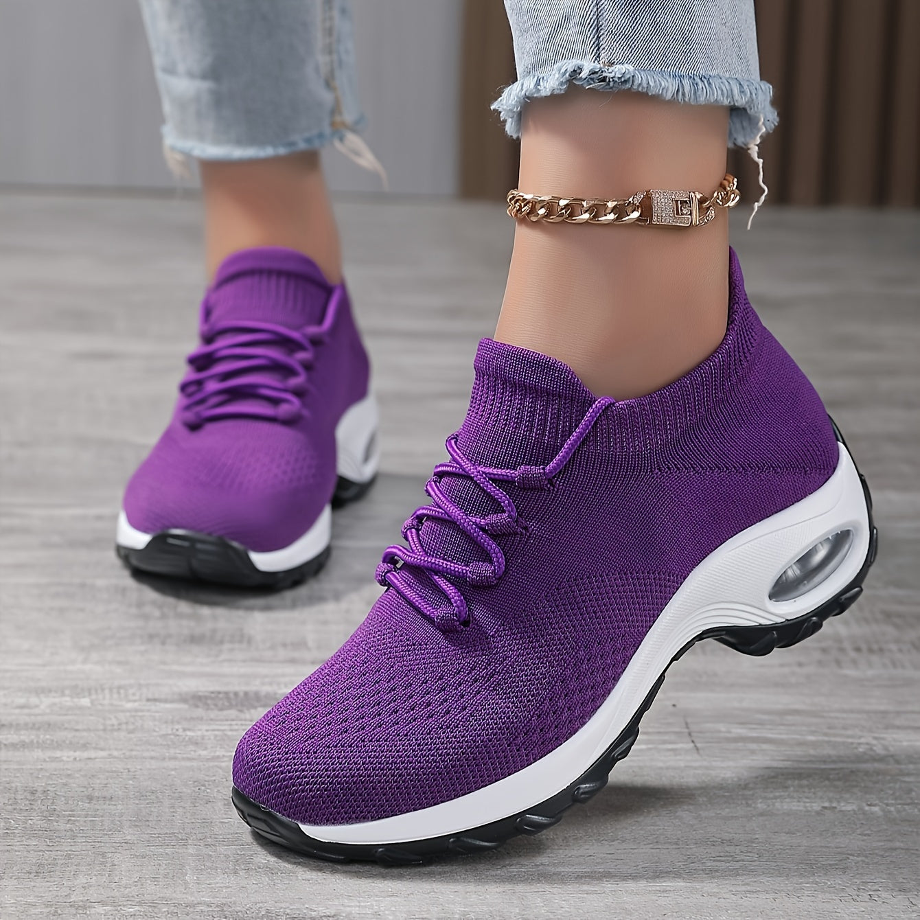 Womens Lightweight Flying Woven Sneakers - Advanced Air Cushion Running Shoes - Secure Lace-up, Outdoor Ready, Ultra-Comfortable Mesh Design