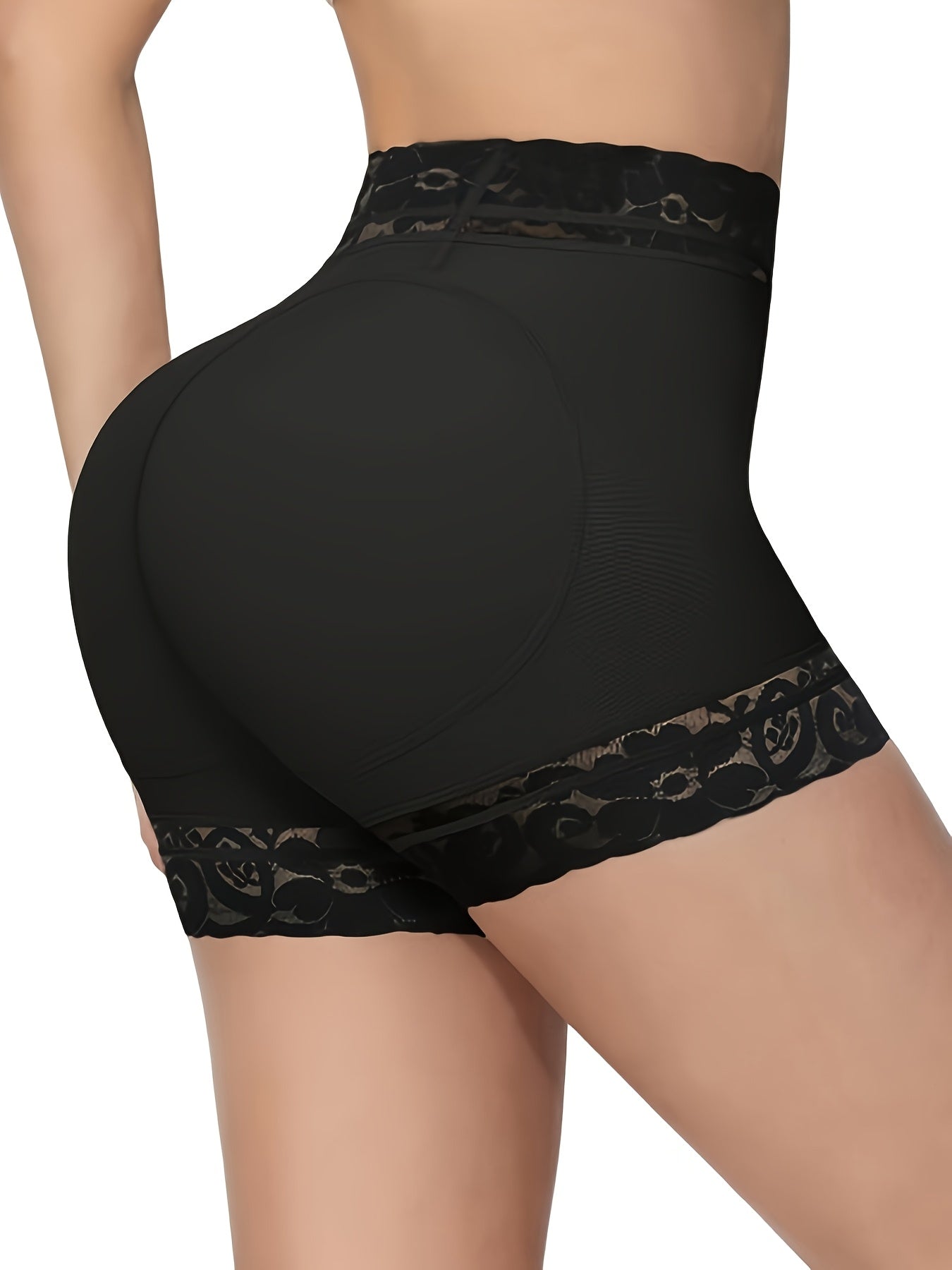 3pcs Women's Hip Lifting Underwear - Adjustable Abdominal Control Seamless Tight Shorts with Lace Trim, Medium Stretch, No Hip Cushion, Hand Wash Only, All-Season Comfort (Black/Beige/Nude), Body Shaping Underwear. Store ARBELLA'S