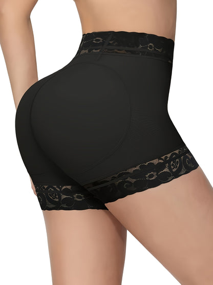 3pcs Women's Hip Lifting Underwear - Adjustable Abdominal Control Seamless Tight Shorts with Lace Trim, Medium Stretch, No Hip Cushion, Hand Wash Only, All-Season Comfort (Black/Beige/Nude), Body Shaping Underwear. Store ARBELLA'S