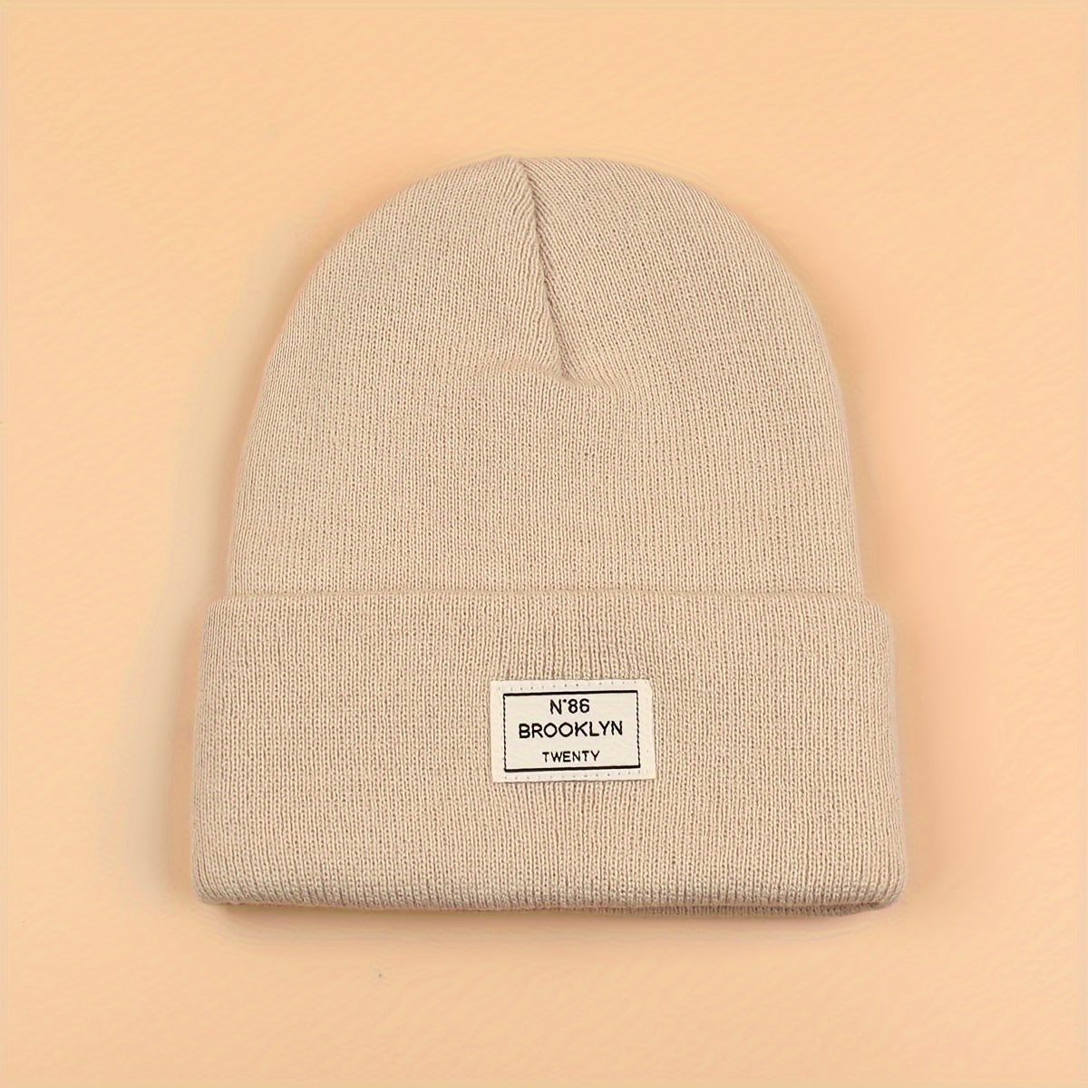 Candy Color Unisex Basic Beanie Simple Label Patch Knit Hats Warm Skull Cap Cuffed Beanies For Women Men Autumn & Winter Store ARBELLA'S