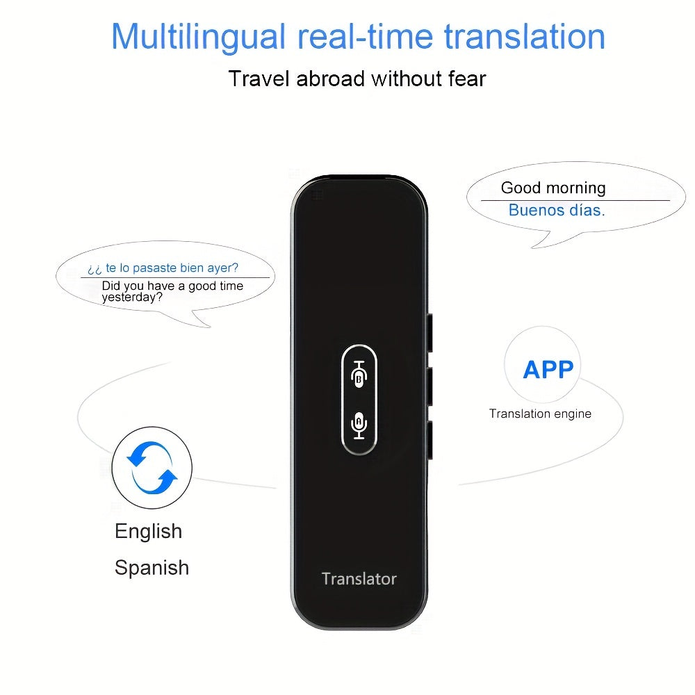 137-Language Instant Smart Voice Translator - Real-Time Bi-Directional Translation & APP Display, User-Friendly for Android/iOS Device Owners, Ideal for Travel & Business