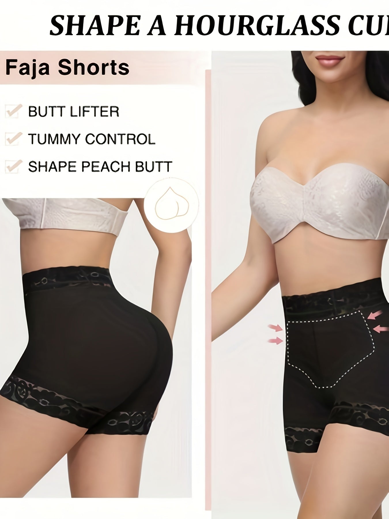 3pcs Women's Hip Lifting Underwear - Adjustable Abdominal Control Seamless Tight Shorts with Lace Trim, Medium Stretch, No Hip Cushion, Hand Wash Only, All-Season Comfort (Black/Beige/Nude), Body Shaping Underwear. Store ARBELLA'S