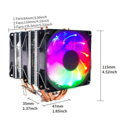 Cooling Fan 4Pin PWM RGB 4 Heat Pipes Cooler For Intel LGA 1155,1150,755,1151,1156,115X,2011,2011-3,1700,1200,X79,X99 FM1,FM2,AMD,AM5,AM3,AM4 TDP 120W.