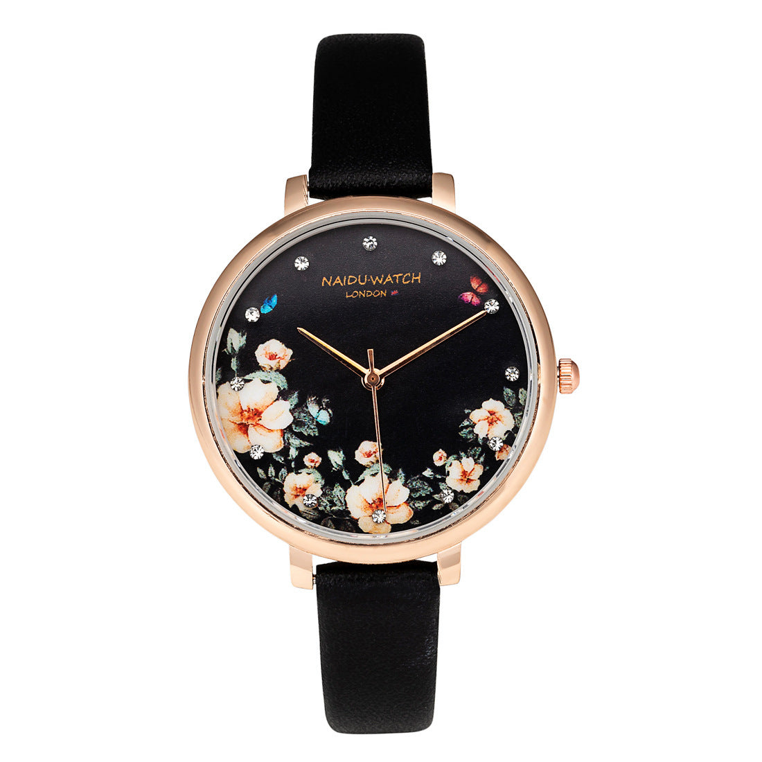 PU cuero Simple señoras reloj creativo Retro flor gran Dial cuarzo reloj femenino