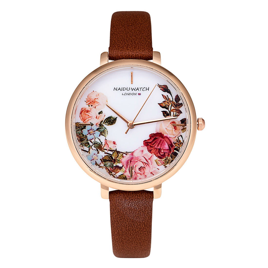 PU cuero Simple señoras reloj creativo Retro flor gran Dial cuarzo reloj femenino