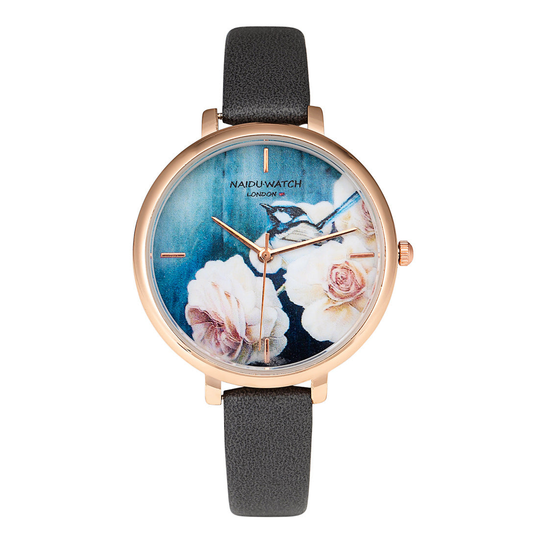 PU cuero Simple señoras reloj creativo Retro flor gran Dial cuarzo reloj femenino