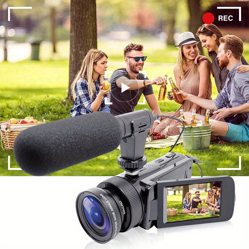 16MP Portable HD Video Camera with Built-in Microphone - 16X Zoom, 270° Flip Screen - Perfect for Outdoor Adventures, Travel, Home Memories - Rapid-Charge & Rechargeable Battery Included