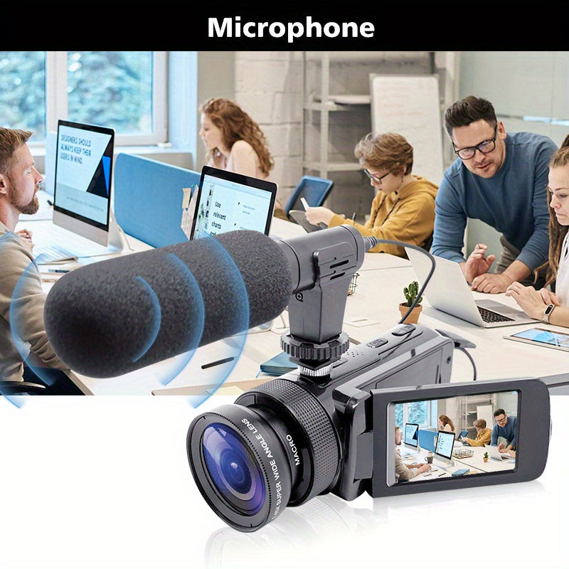 16MP Portable HD Video Camera with Built-in Microphone - 16X Zoom, 270° Flip Screen - Perfect for Outdoor Adventures, Travel, Home Memories - Rapid-Charge & Rechargeable Battery Included