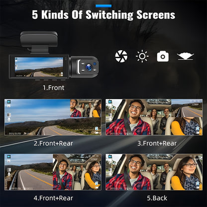 Dual-lens Dash Cam, 1080P, Front And Rear Dash Camera, 3.16" IPS Screen, IR Night Vision, Loop Recording, 24hr Parking Mode, Car Camera With 32GB TF Card Driving Recorder