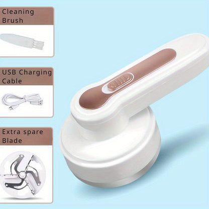 USB Rechargeable Electric Lint Remover - Fabric Shaver with One More Blade - Portable Fuzz Remover, Pilling Remover, Hairball Trimmer for Clothes, Bedding, Furniture, Carpet, Sofa, Cleaning Supplies, Cleaning Gadgets Store ARBELLA'S