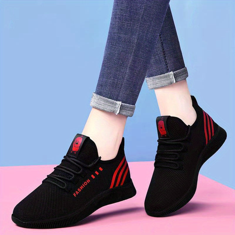 Women's Breathable Lace-Up Sneakers - Comfortable, Non-Slip Casual Running & Hiking Shoes with Soft PU Sole