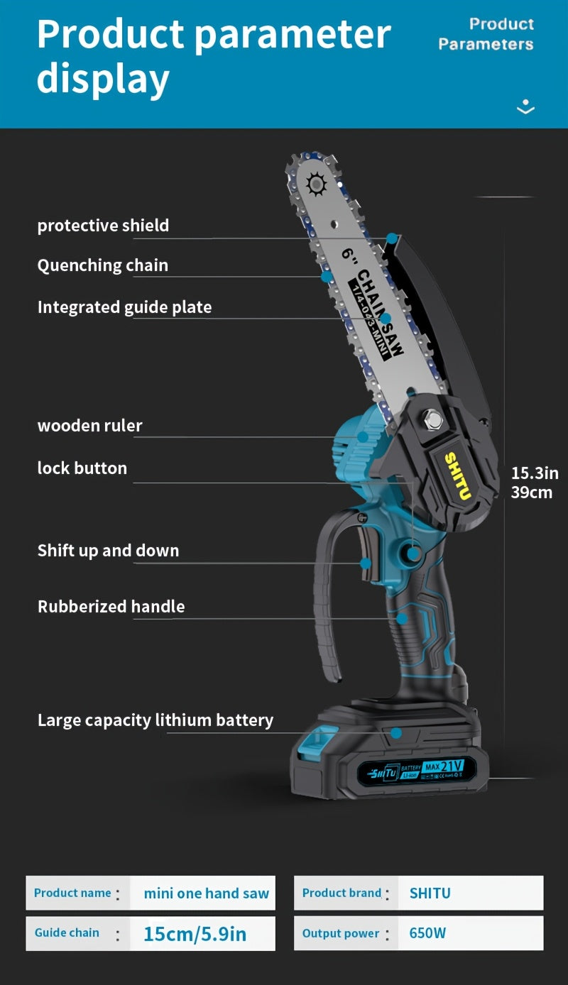 Mini Cordless Chainsaw - Lightweight, Portable, Rechargeable Battery | Safe Trimming for Tree Branches, Courtyard, Household, Garden, Gifts for Men Store ARBELLA'S