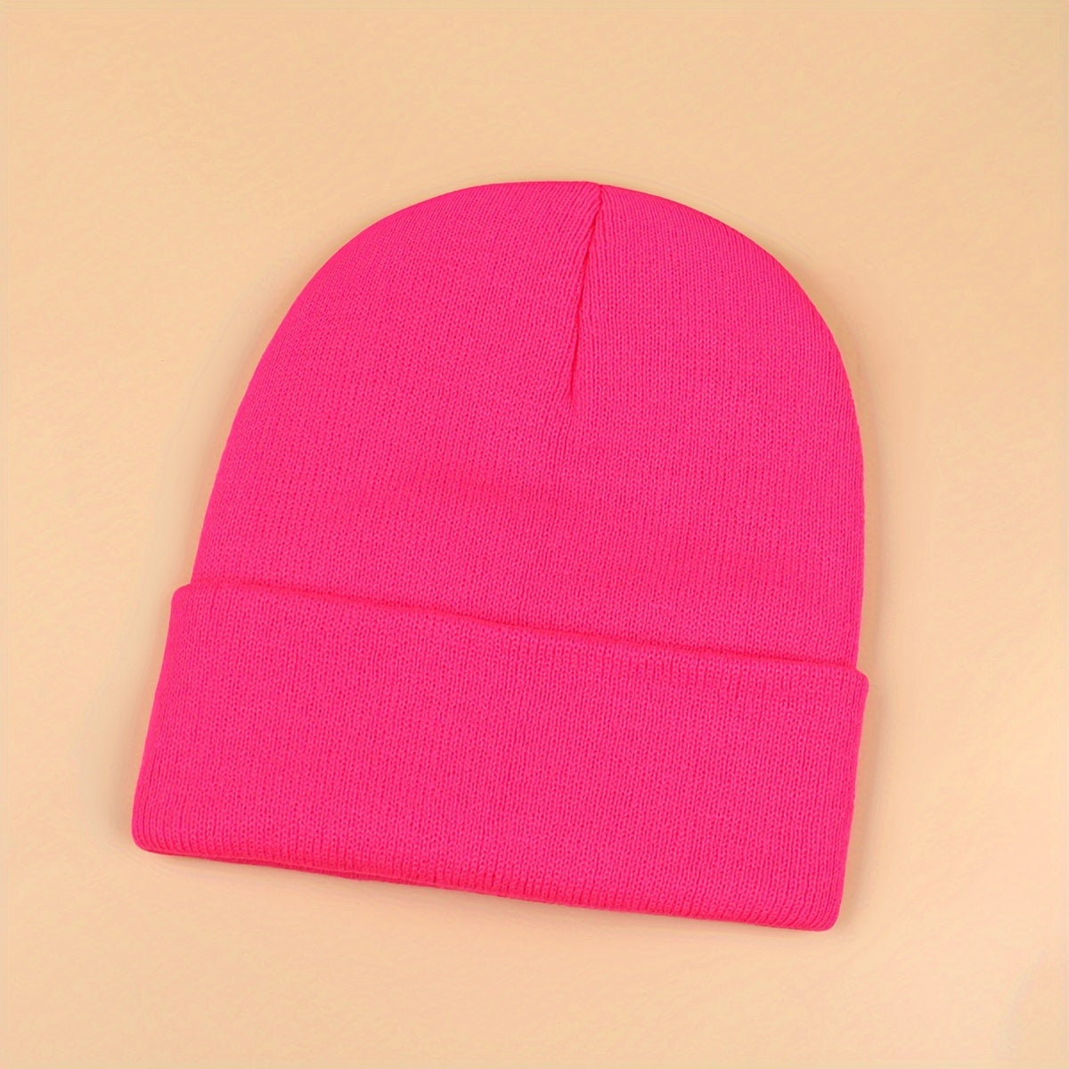 Candy Color Unisex Basic Beanie Simple Label Patch Knit Hats Warm Skull Cap Cuffed Beanies For Women Men Autumn & Winter Store ARBELLA'S