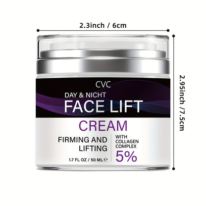 1.69oz Face Lift Cream, Lifting & Firming Formula For Facial, Neck, Chest Skin Care, Softens Skin And Smoothes Wrinkles