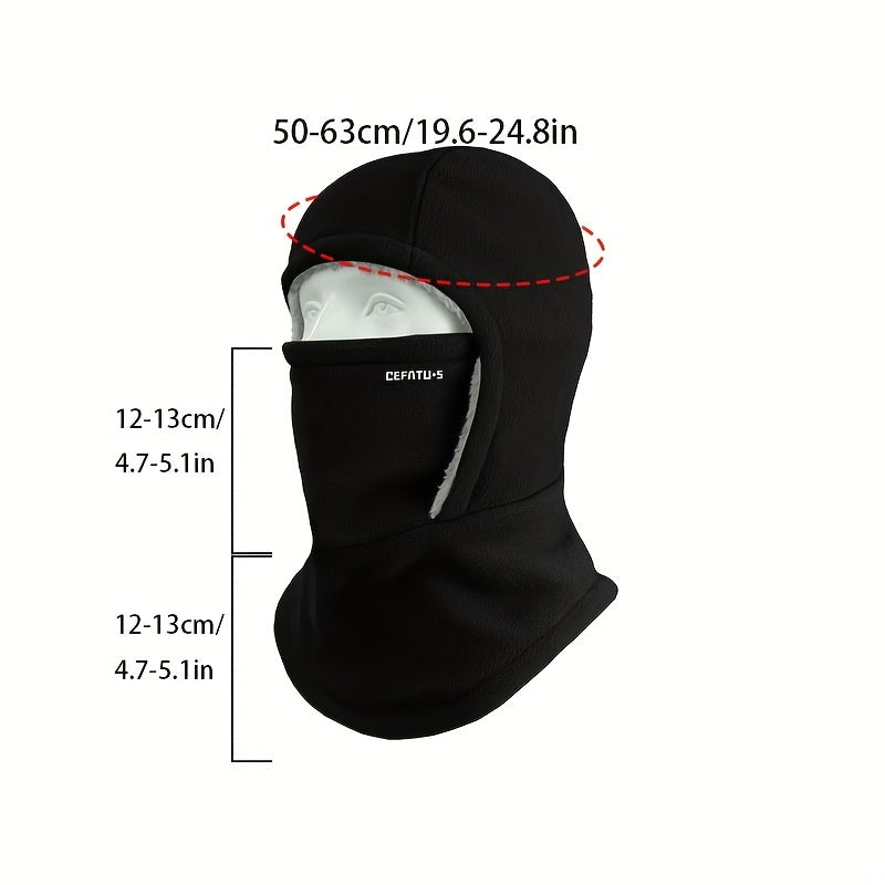 1pc Winter Warm Thick Material Balaclava, One-Piece Hood, Scarf Face Mask Ear Protection, Windproof, Suitable for Winter Cycling, Running, Skiing, Fishing, Outdoor Sports And Work, Suitable for Men And Women, Without battery Store ARBELLA'S