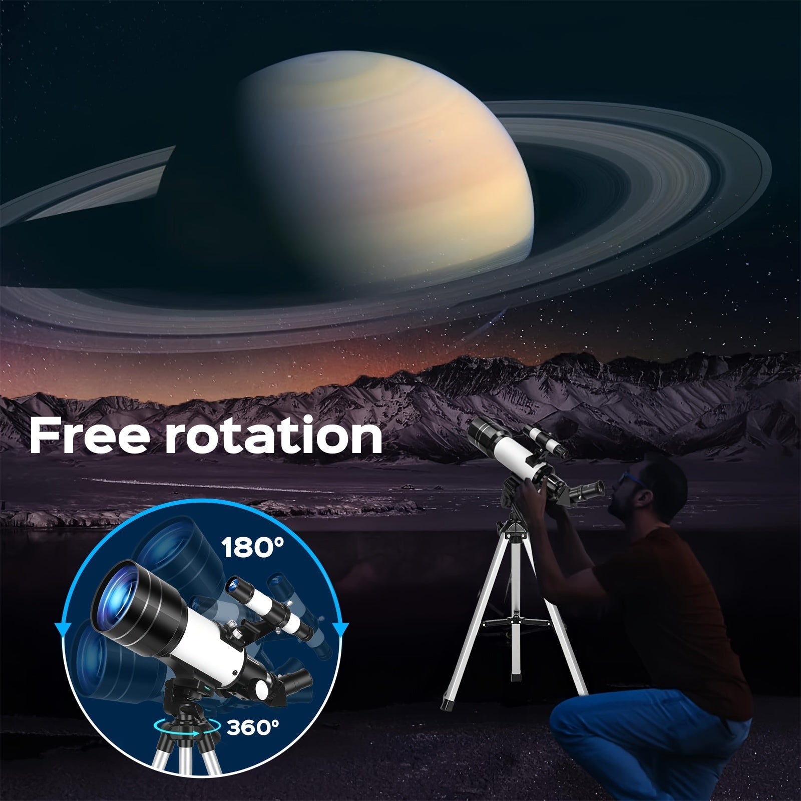 150X High Power Telescope, 70mm Aperture Telescope Astronomy For Adults, Portable Monocular Telescope With 3 Eyepiece, Wireless Remote Control, Smartphone Adapter, Perfect For Camping Nature Viewing, Education And Exploration Store ARBELLA'S