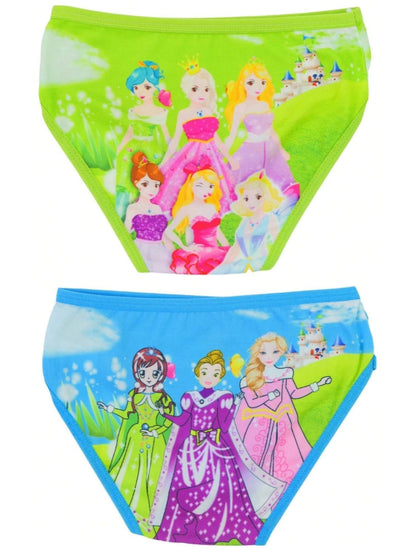 Girl's 12 Pack Of Colorful Princess Print Cute Stretch Bikini Panty Briefs Store ARBELLA'S
