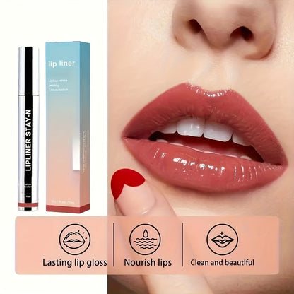 3 Colors Long-Lasting Lip Liner Stain - Peel-Off, Hyaluronic Acid Infused, Tattoo-Like Finish, Moisturizing, Waterproof, Easy To Remove - Perfect For Daily Use