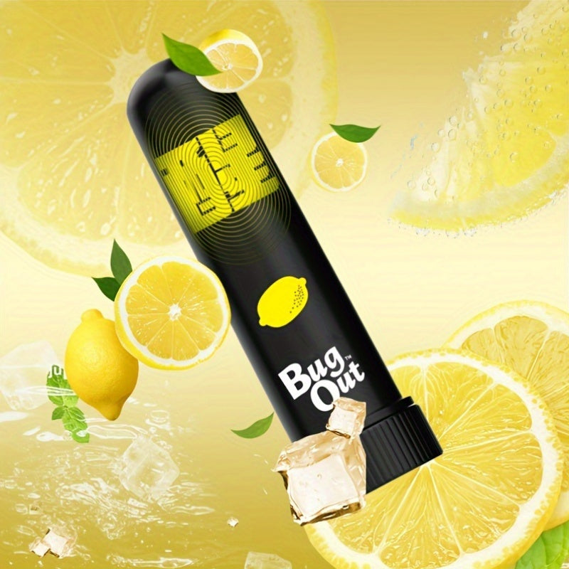 Bug Out Essential Oil Stick: Lemon Flavor, 1.5ml, 0.2oz, Aromatherapy for Mind Refreshment and Fatigue Relief