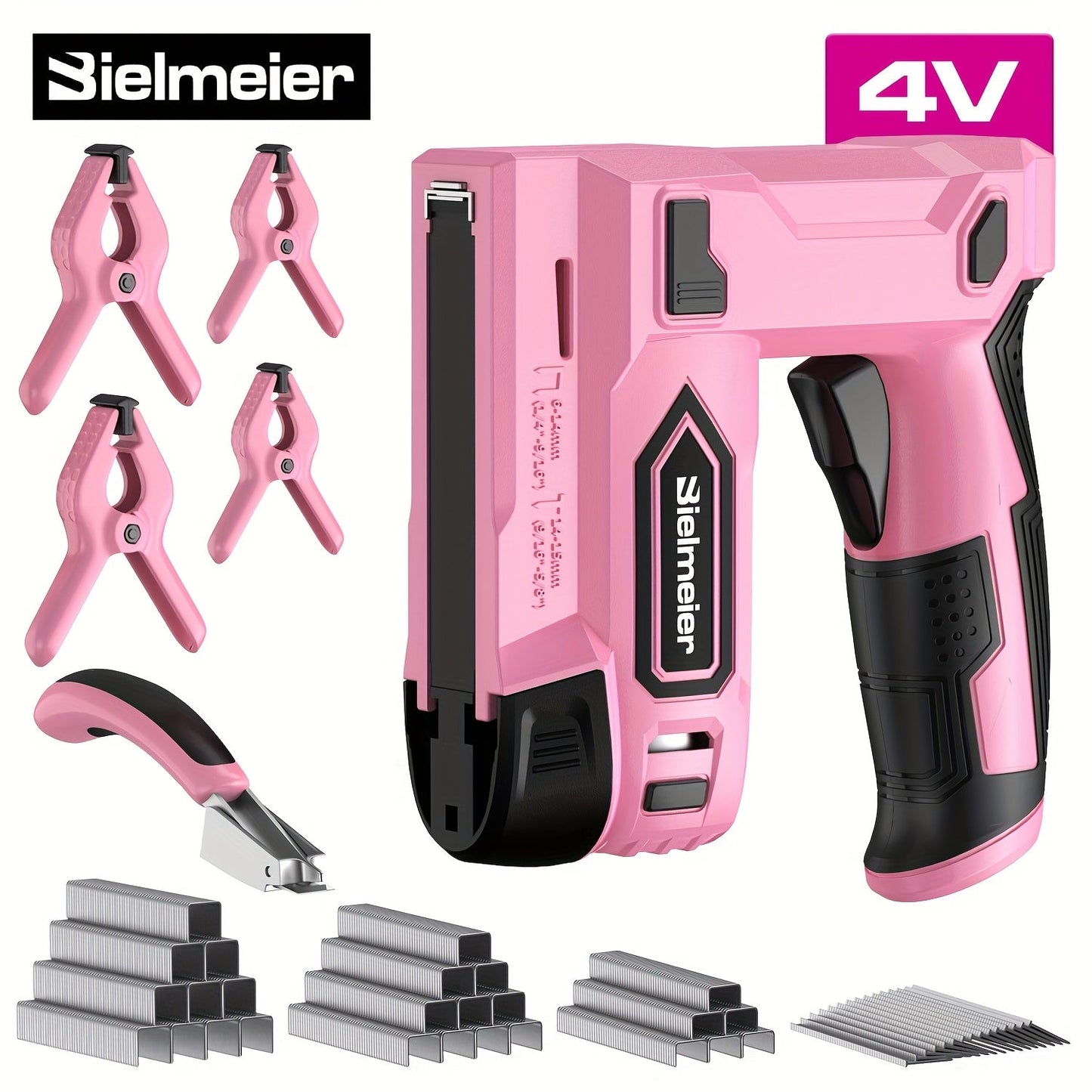 Cordless 2-in-1 Nail Gu] Bielmeier 2-in-1 Cordless Nail Gun 20V/4V, No Compressor, No Cord, Lightweight Design for Carpentry & Upholstery, with LED Work Light, Safety Striker Guard, Adjustable Depth, Battery & Charger, 1600/2 Store ARBELLA'S