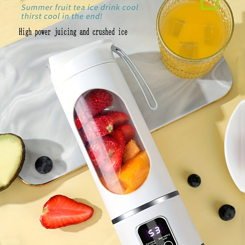 Portable 15.22oz Usb Rechargeable Blender With Led Display - Ideal For Milkshakes & Fresh Juice, Durable Abs Material