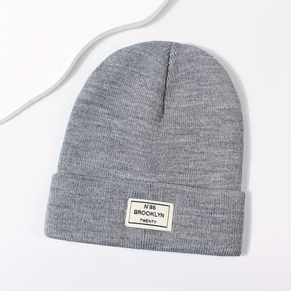 Candy Color Unisex Basic Beanie Simple Label Patch Knit Hats Warm Skull Cap Cuffed Beanies For Women Men Autumn & Winter Store ARBELLA'S