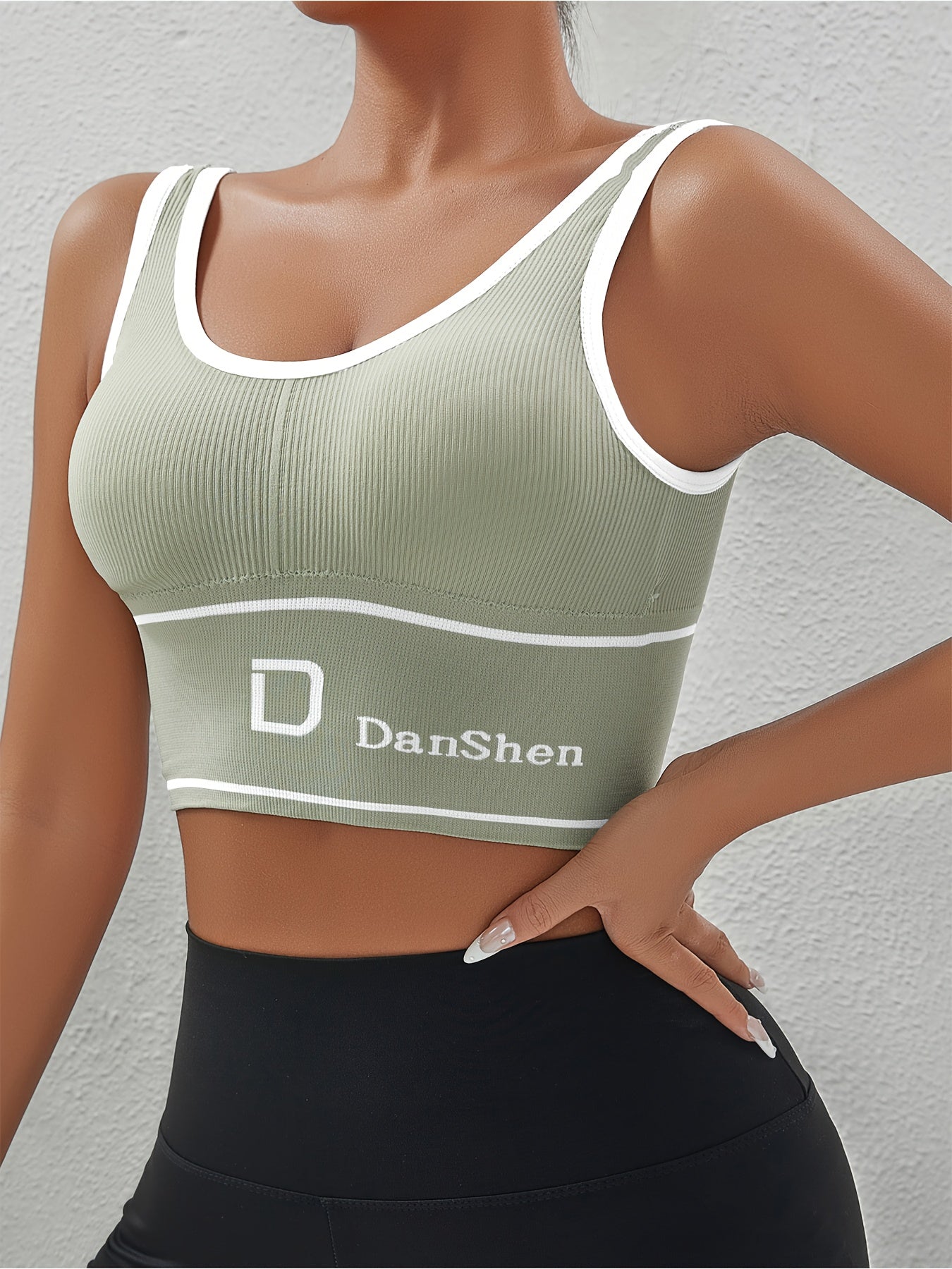 5-Pack DanSheer High-Impact Sports Bras - Full Coverage Wireless Yoga & Running Bras, Breathable Nylon Blend, High Elasticity with Removable Pads, Machine Washable, Multiple Colors. Store ARBELLA'S