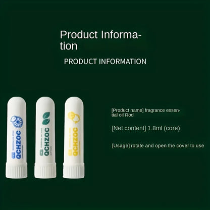 3pcs Of Scents To Refresh And Wake Up The Brain, Driving Anti-drowsy Nasal Inhalation Nasal Congestion Nasal Inhalation Awake Stick