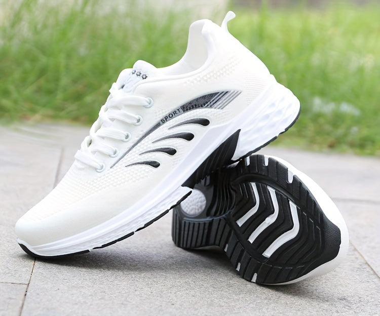 Stylish Comfort Sneakers - Fashion Sneakers with Soft Platform, Non-Slip Sole, Lace-Up Closure, and Breathable Design for Casual Walking, Jogging, and Everyday Wear