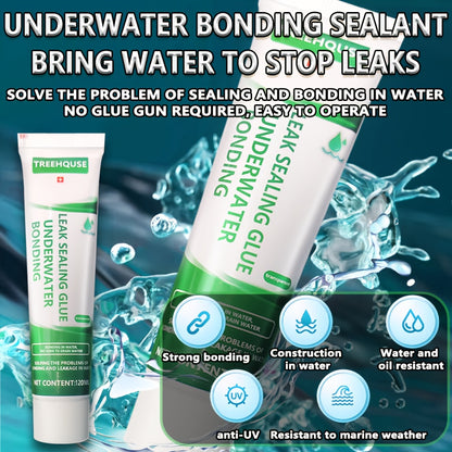 Underwater Leak Sealant, White Liquid Glue for Marble, Waterproof Tube, Bonds & Seals in Wet Conditions, UV & Temperature Resistant (-40°C to +90°C) for Aquariums, Pools, Plumbing Repair - 120ml