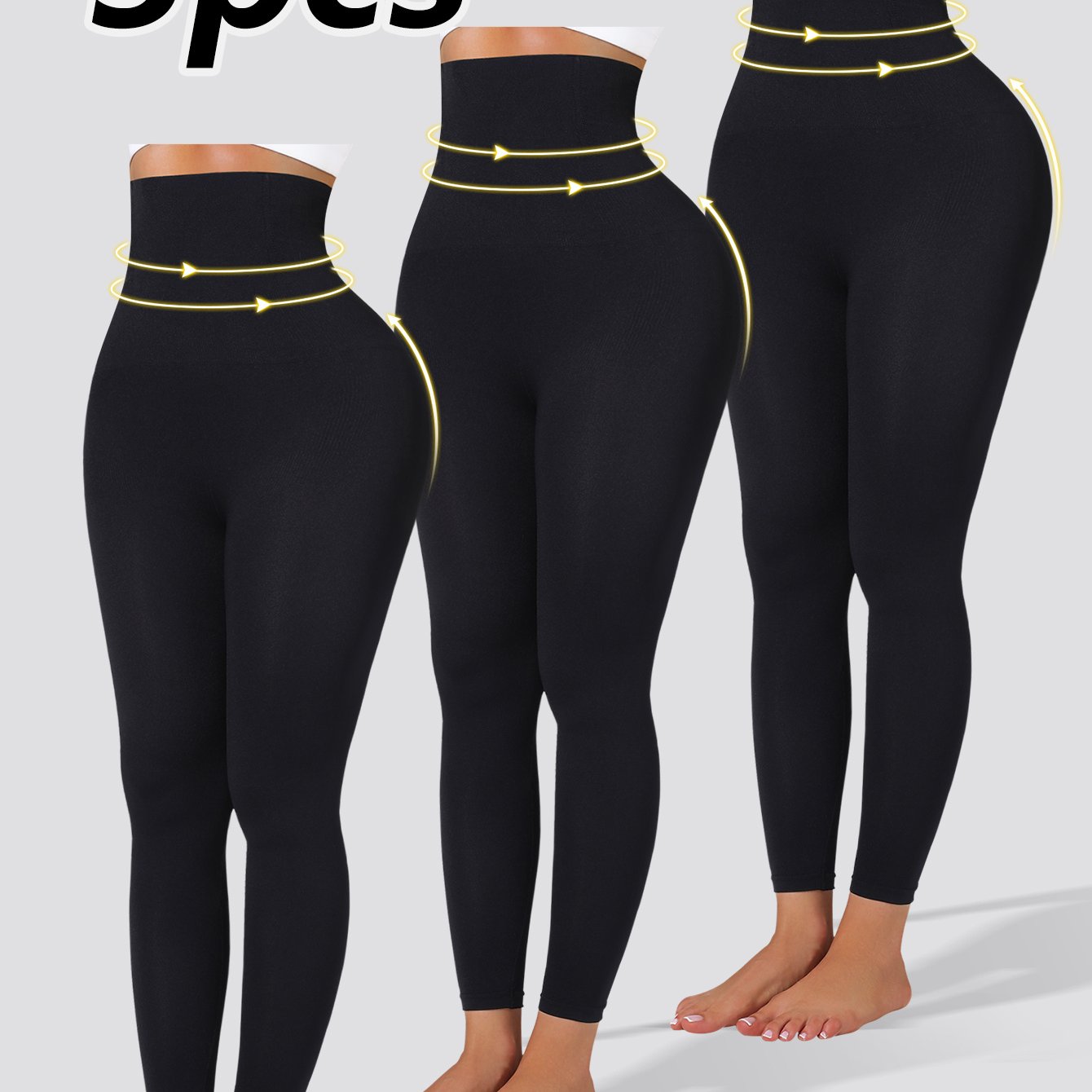 3pcs Women'S High Waist Waist Waist Lift Hip Puller Pants Yoga Movement to Wear Casual Leggings Store ARBELLA'S