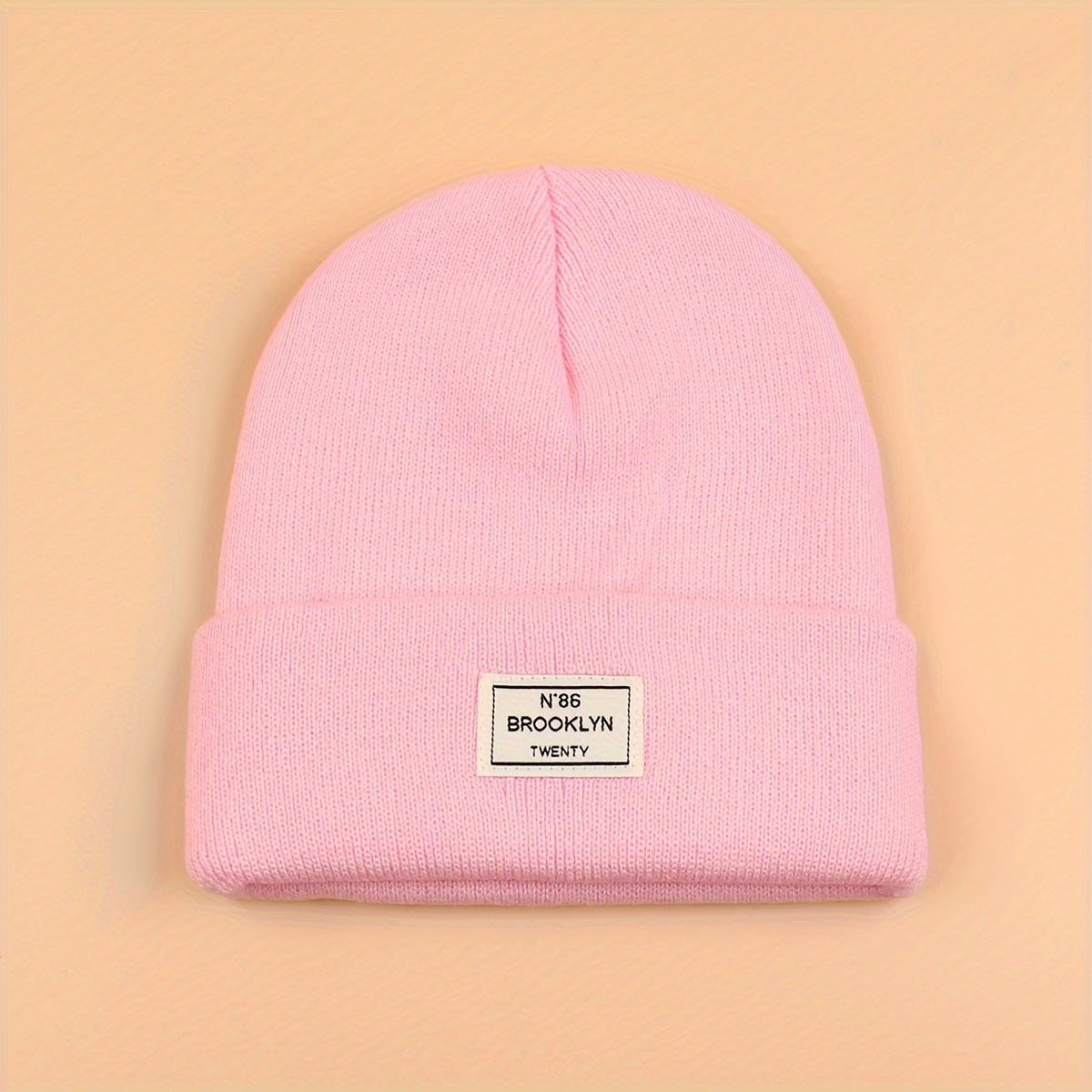 Candy Color Unisex Basic Beanie Simple Label Patch Knit Hats Warm Skull Cap Cuffed Beanies For Women Men Autumn & Winter Store ARBELLA'S