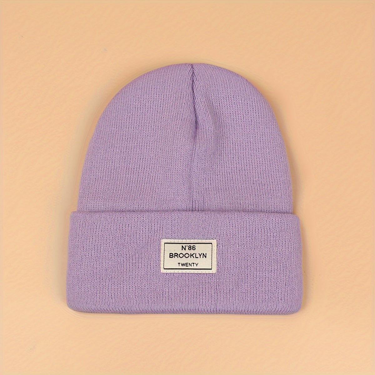 Candy Color Unisex Basic Beanie Simple Label Patch Knit Hats Warm Skull Cap Cuffed Beanies For Women Men Autumn & Winter Store ARBELLA'S