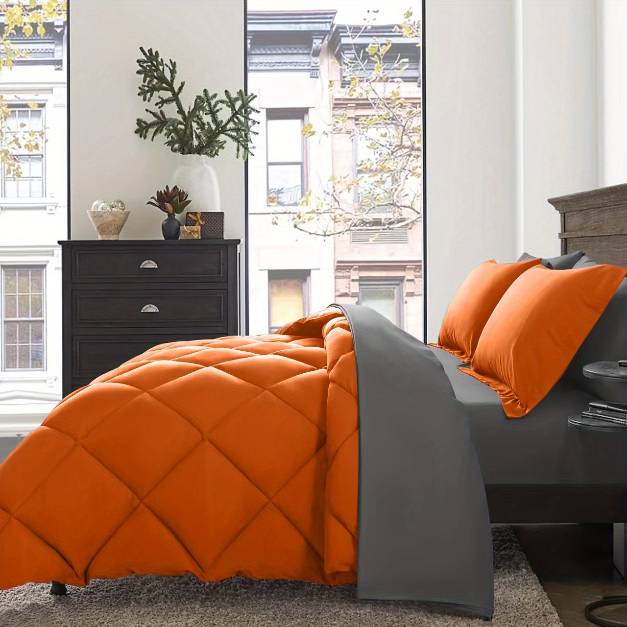 7pcs Luxurious Ultra-Soft Comforter Set | Breathable, Quilted Comforter, Flat Sheet, Fitted Sheet, Pillowcases, Pillow Shams | Warmth for All Seasons, School, Valentine's Day, Boys And Girls, Bed In A Bag Store ARBELLA'S