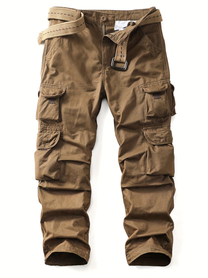 Men's 10-Pocket  Outdoor Pants - Durable Cotton Anti-Tear Fabric, Loose Fit Straight-Leg Design with Multiple Utility Pockets for Hiking, Camping & Casual Wear (Spring/Fall/Summer). Store ARBELLA'S